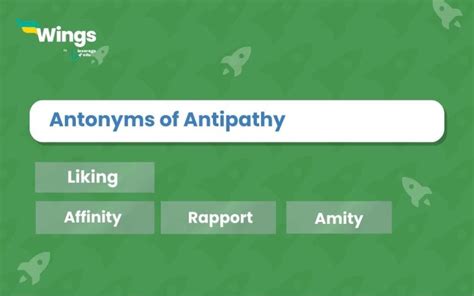 antonym antipathy|opposite words for antipathy.